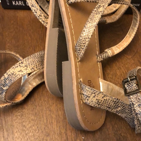 🌸3/$15 Strapped snake skin flat sandals - Picture 5 of 6